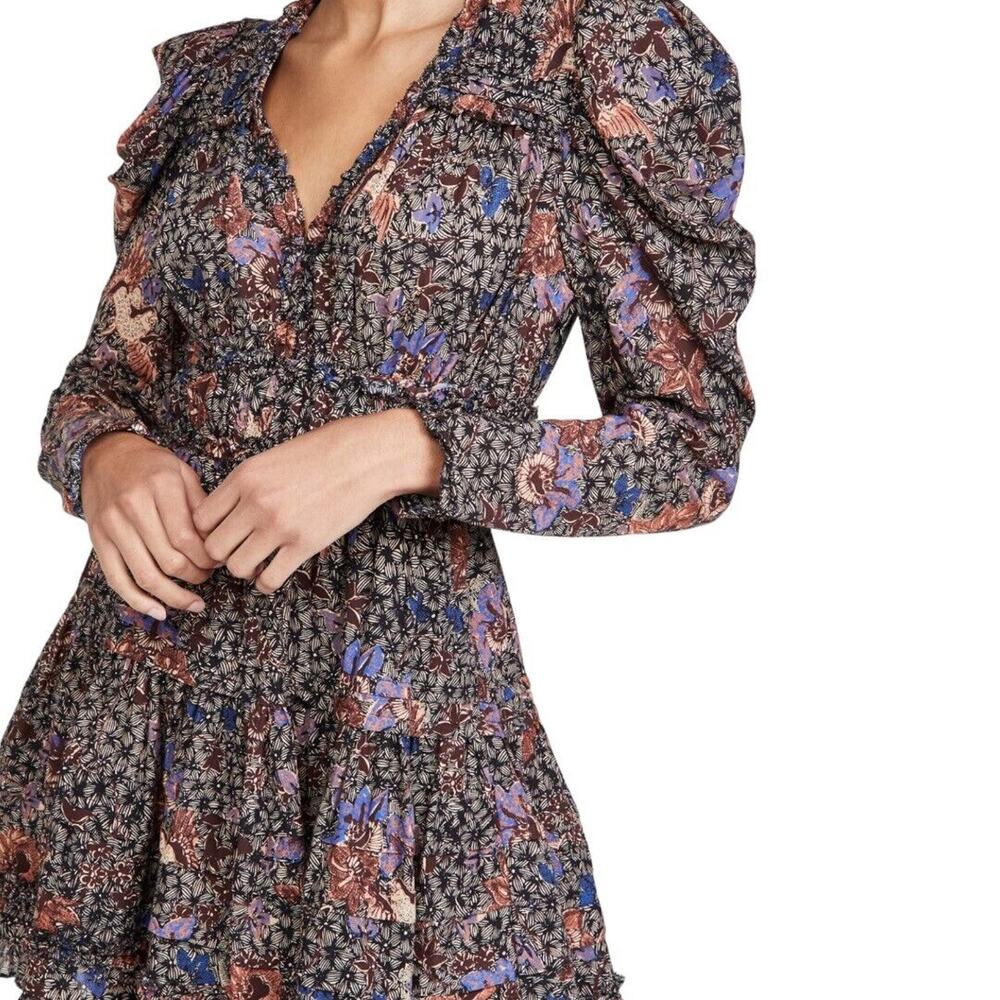 Ulla Johnson Julie Floral Long Sleeve Mini Dress Size 4